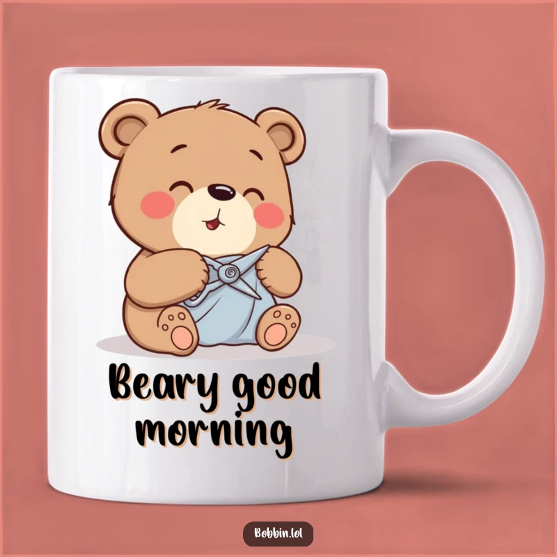 Funny Bear Cutting Fabric Mug - Hilarious Gift for Bear Lovers!