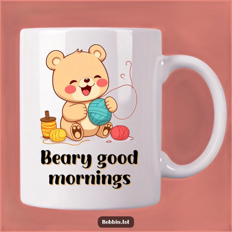 Funny Bear Sewing Mug: Giggles and Thread, a Hilarious Gift for Crafters