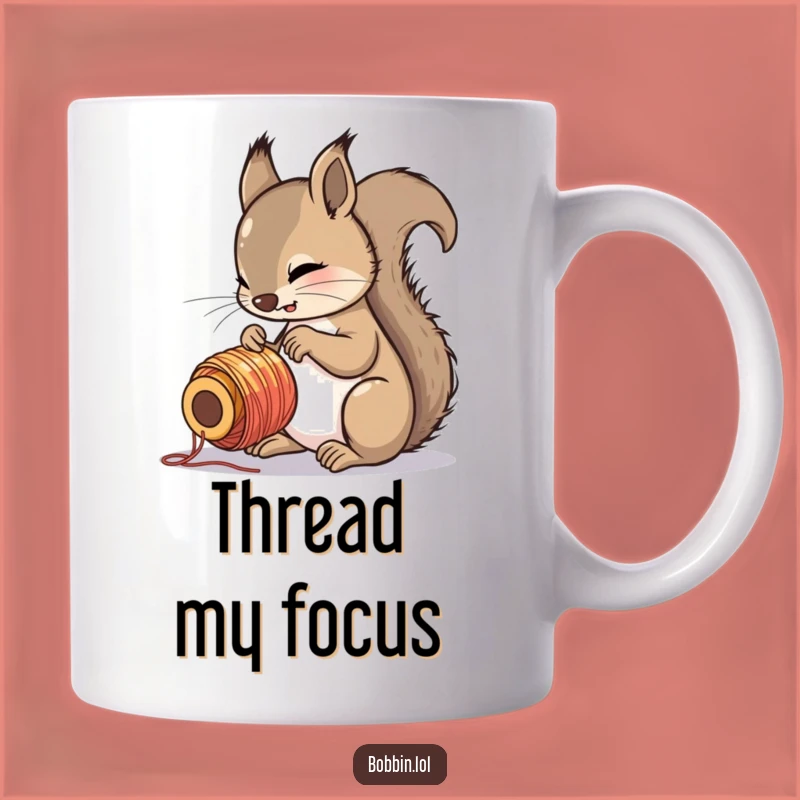 Funny Squirrel Thread Spool Mug - Perfect Gift for the Curious!