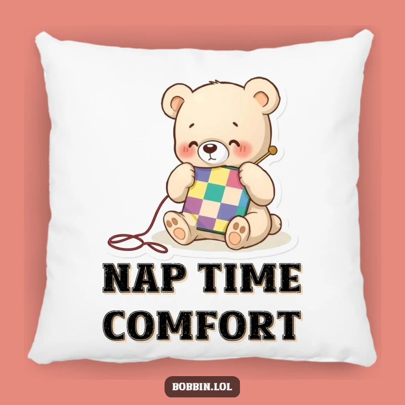 Comfortable Funny Bear Quilting Pillow: Huggable Charm and Crafty Spirit