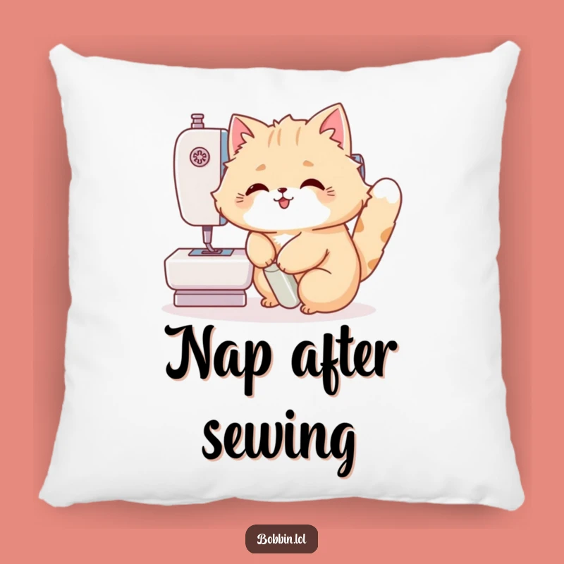 Funny Cat Sewing Pillow: Cozy Comfort with a Hilarious Crafting Cat Design