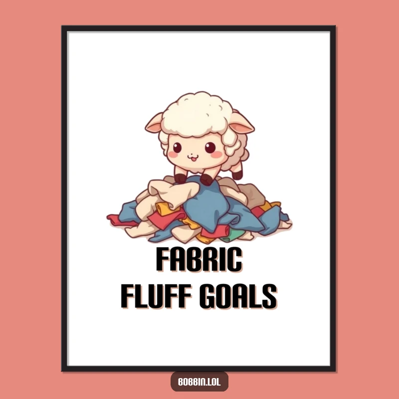 Funny Sheep Sewing Digital Art: Printable Wall Art for a Crafty Touch