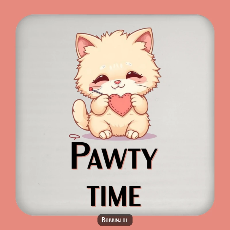 Funny Cat Stitching Coaster: Protect Surfaces with Feline Cuteness