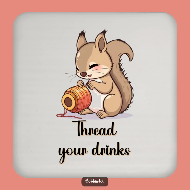 Funny Squirrel Thread Coaster Set - Protect Surfaces with Curiosity!