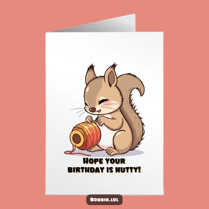 Free Printable Birthday Card: Squirrel & Thread, Curious DIY Downloadable Gift Fun