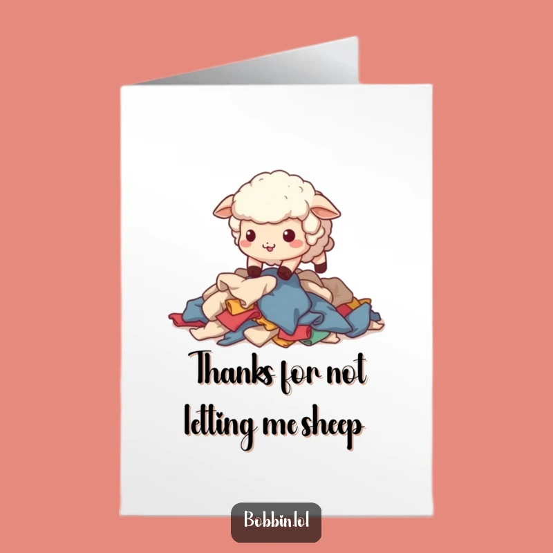 Free Printable Thank You Card: Grateful Sheep Fabric Thanks, Downloadable DIY