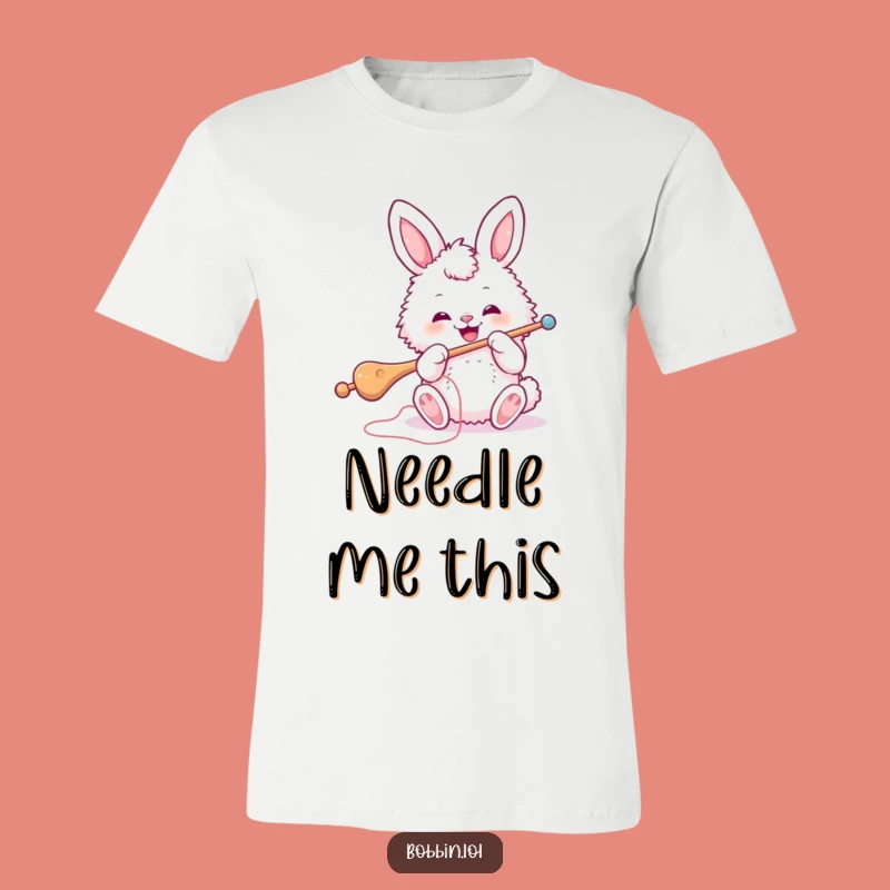 Funny Bunny Sewing T-Shirt: Enthusiastic Threading Tee, a Hilarious Crafting Gift