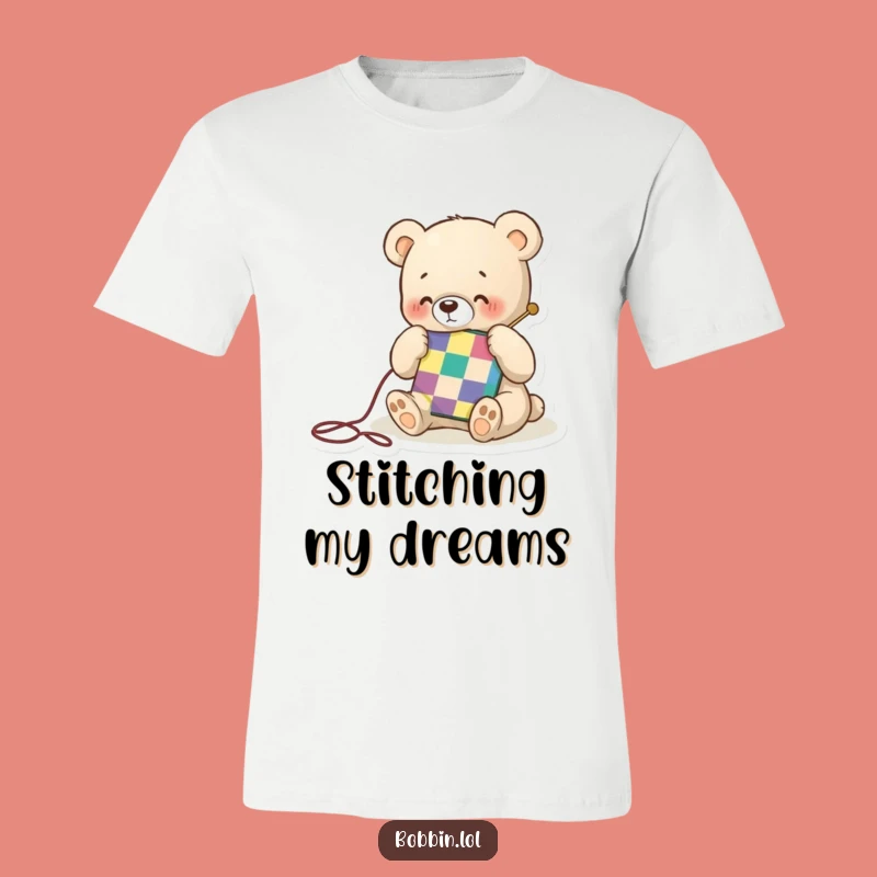 Funny Bear Stitch T-Shirt: Wear Your Crafty Side with This Humorous Tee