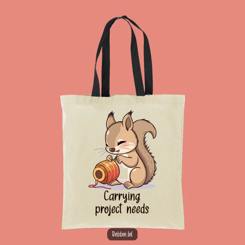 Funny Squirrel Thread Tote Bag - Carry Your Treasures with Interest!