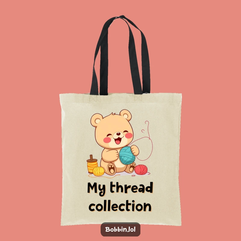 Funny Bear Sewing Tote Bag: Carry Your Supplies with Giggling Bear Charm