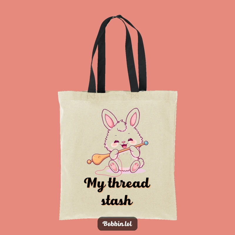 Funny Bunny Sewing Tote Bag: Carry Your Supplies with Hoppy Hilariousness