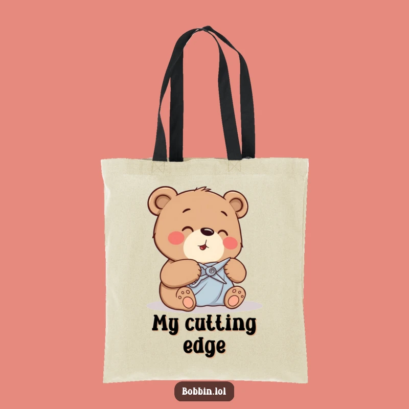 Funny Bear Cutting Fabric Tote Bag - Carry Your Supplies with Glee!